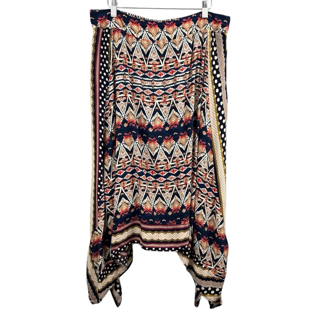 Solitaire Boho Multicolor Patterned Skirt Plus Size 1X